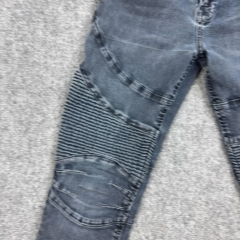 True Religion Rocco Moto Jeans Mens 29x31 Blue Relaxed Skinny Biker Denim Pants